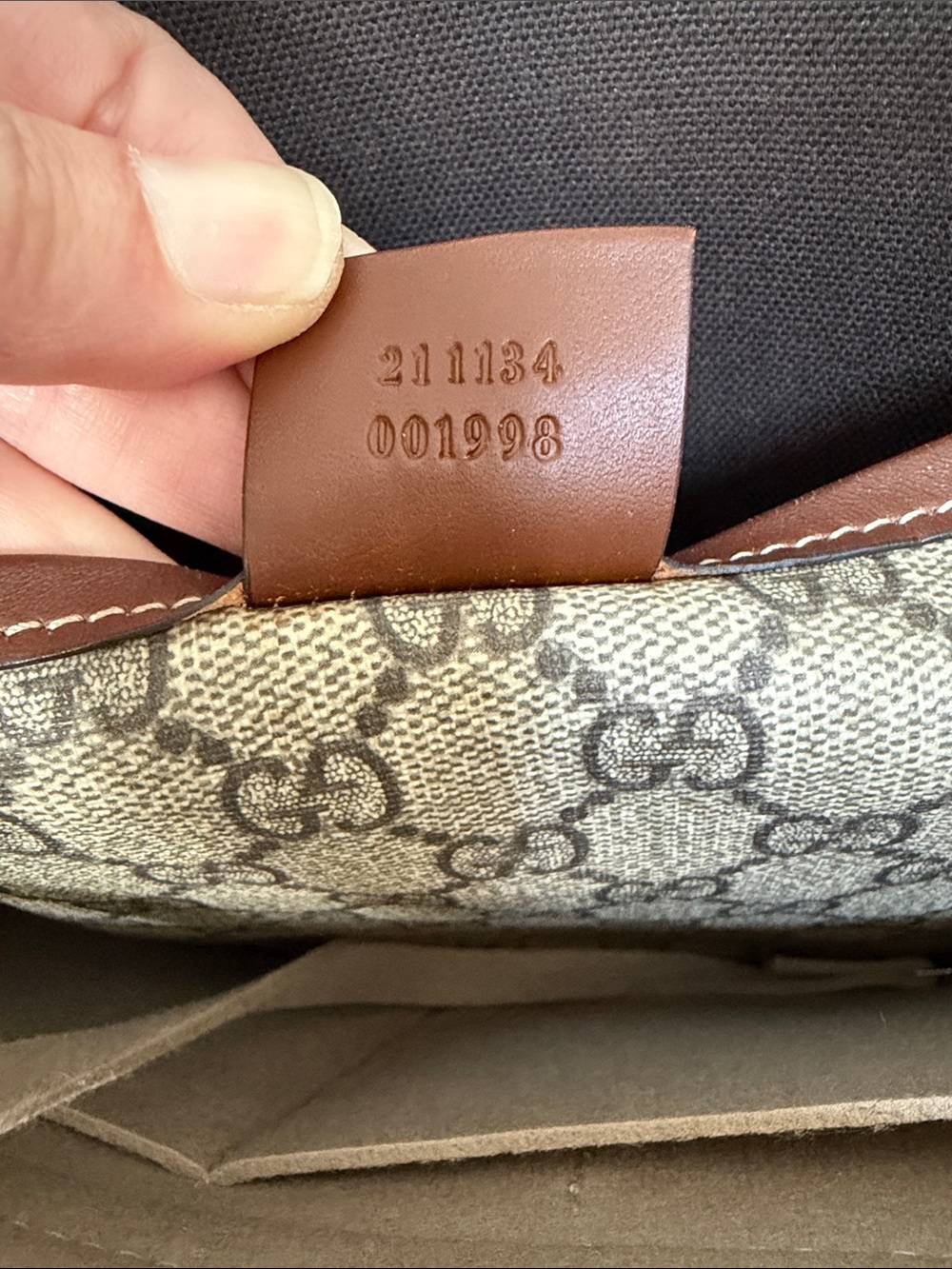 Gucci Beige GG Coated Canvas Tote with Brown Leather Handles - Picture 3 of 16
